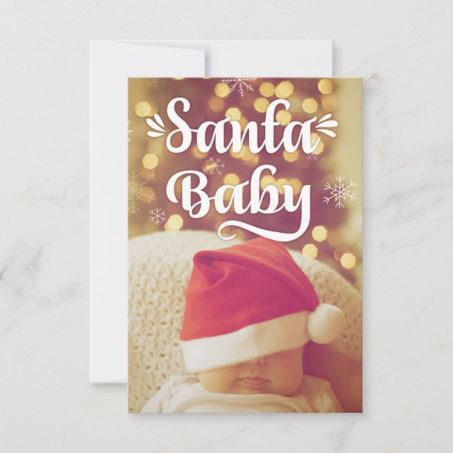Julfoto av jultomten Santa Baby Cute Baby Kort (Framsida)