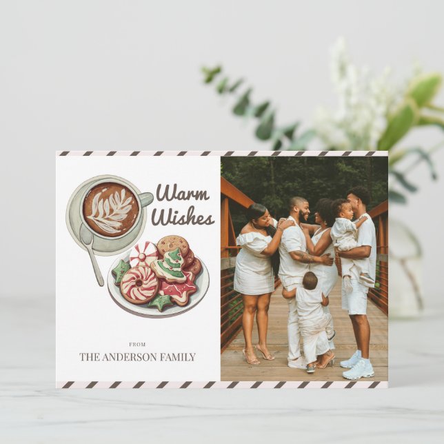 Julfoto av kakor och kakaovarn Önskemål Julkort (Stående Fram)