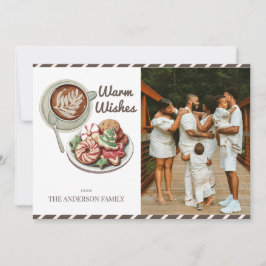 Julfoto av kakor och kakaovarn Önskemål Julkort