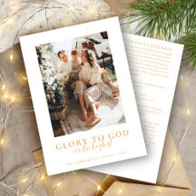 Julfoto av typen Modern Guld minimalistisk Religiö