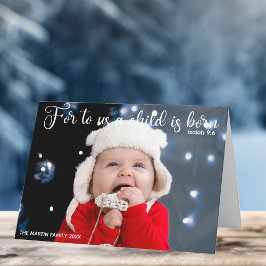 Julfoto Baby Religiösa Bible Verse Foldad Helgkort