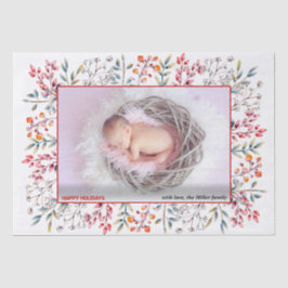 Julfoto Berry, löv red Glad helg