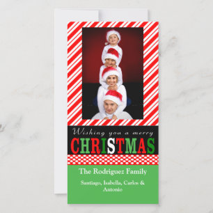 Julfoto candy cane Rand Julkort