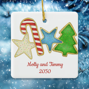 Julfoto Cute Colorful Whimsious Cookie Julgransprydnad Keramik