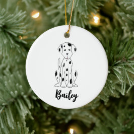 Julfoto Cute Puppy Hund Dalmatien Helgdag Julgransprydnad Keramik