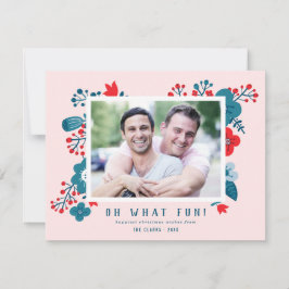 Julfoto för Cute Colorful Scandinavian Blommigt Julkort