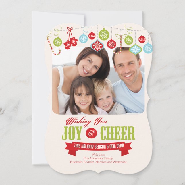 Julfoto för Cute Family-Helgdag Julkort (Framsida)