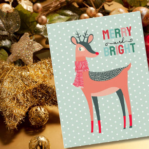 Julfoto för Cute Reindeer Winter Snö Anpassningsba Helg Vykort