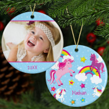 Julfoto för Cute Rosa och Lila Unicorns