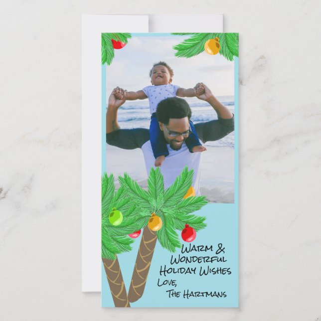 Julfoto för dekorerad Handflatan Träd (Framsida)