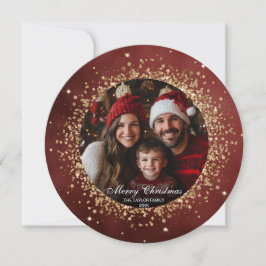 Julfoto för elegant Red Guld Glitter