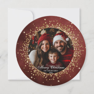 Julfoto för elegant Red Guld Glitter