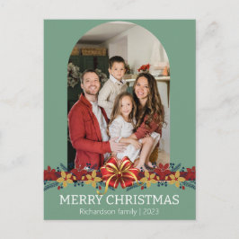 Julfoto för enkel Elegant-blommigt Helg Vykort