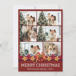 Julfoto för enkel Elegant-blommigt Julkort