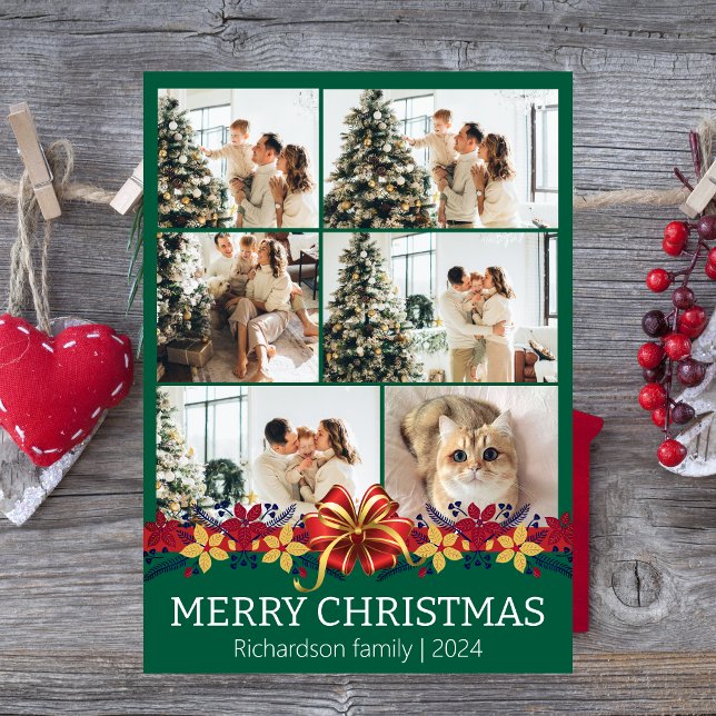 Julfoto för enkel Elegant-blommigt Julkort (Skapare uppladdad)