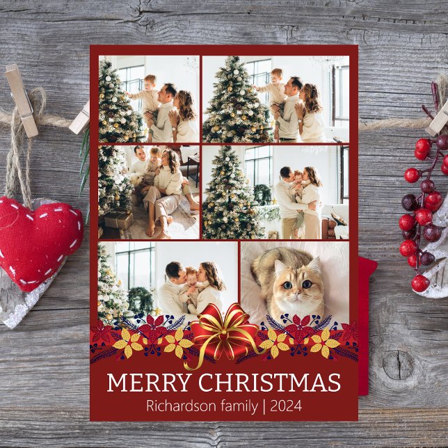 Julfoto för enkel Elegant-blommigt Julkort (Skapare uppladdad)