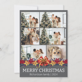 Julfoto för enkel Elegant-blommigt Julkort