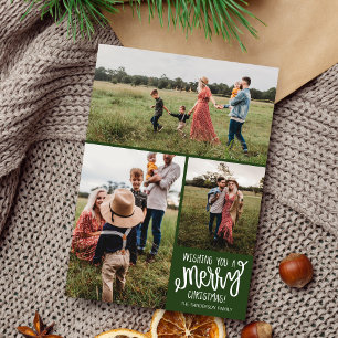 Julfoto för Family Merry-Helgdag Julkort