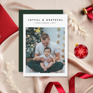 Julfoto för glatt och tacksam Elegant-familjen Julkort