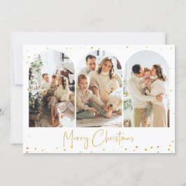 Julfoto för hälsning av foto i Guld Glitter Inbjudningar