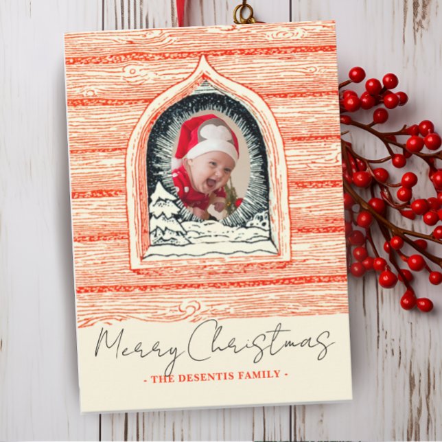 Julfoto för kabinloggning i land julkort (Skapare uppladdad)