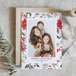 Julfoto för kommande vinter-Blommönster Helgkort