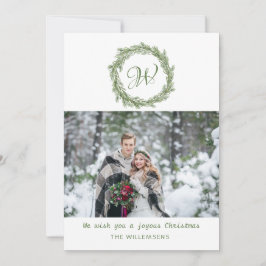 Julfoto för krans i Monogram Gräs Julkort