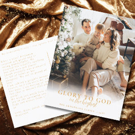 Julfoto för Modern Guld Script Religiösa Helg Vykort