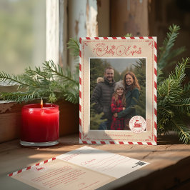 Julfoto för North Pole Express Tåg Biljett Helg Vykort