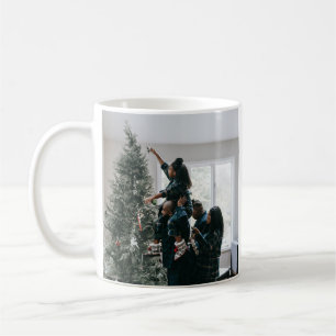 Julfoto för personlig två sidor i familjen kaffemugg