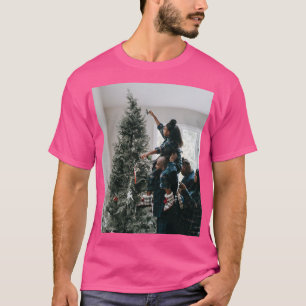 Julfoto för personlig två sidor i familjen t shirt