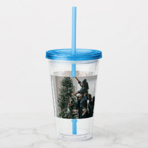 Julfoto för personlig två sidor i familjen take away mugg