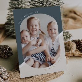 Julfoto för POPPY Blue Unique Julafton-familjen Julkort