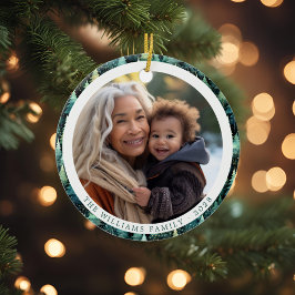Julfoto för Rustic Woodland-familjen Julgransprydnad Keramik