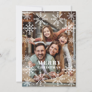 Julfoto för Snö Flakes Ram Julkort