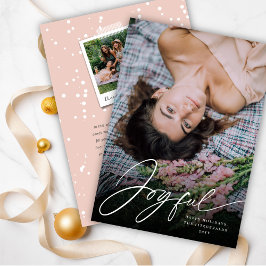 Julfoto för Snyggten glatt handskriftsskript Julkort