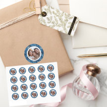 Julfoto för vintage Blue and White Snöflingor