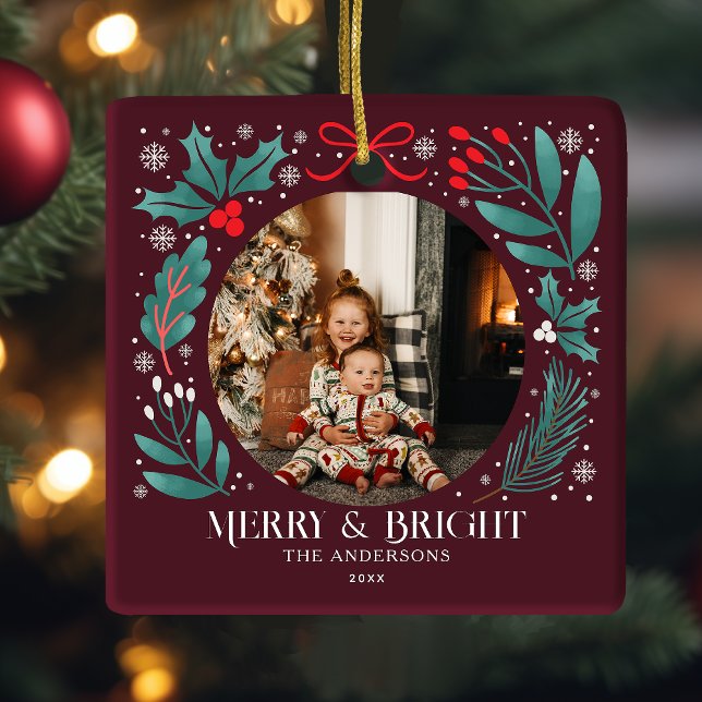 Julfoto för vinterbotaniker julgransprydnad keramik (Skapare uppladdad)