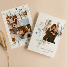 Julfoto för vinterfärgen Blommigt Julkort