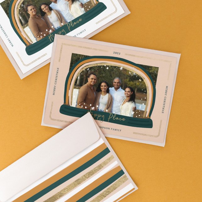 Julfoto från Lycklig Modern Snö - Globe i Ställe Julkort (Skapare uppladdad)