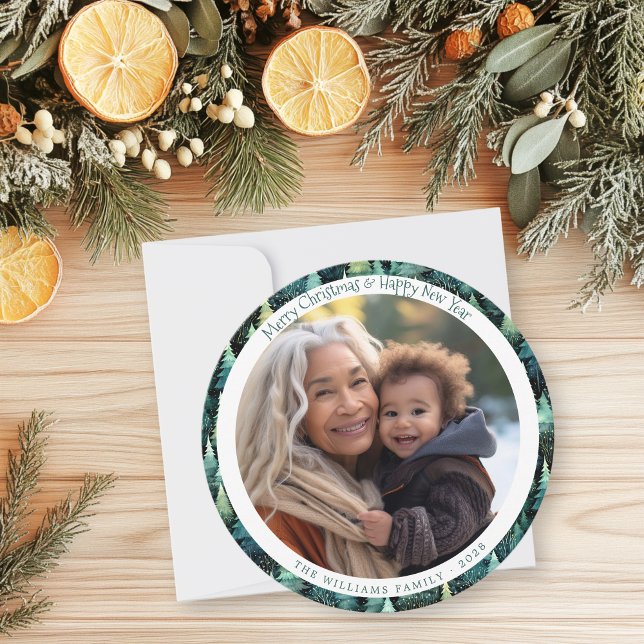Julfoto från Rustic Woodland Julkort (Rustic Woodland Christmas Photo Holiday Card)