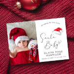 Julfoto från Santa Baby Meddelande<br><div class="desc">Tvätta gender-neutralt 4-foto Julsäsongsannonsering med ditt nyfödda foto och "Introducing Your Sweet Little Santa Baby" skriven i enkel modern typografi och ett elegant-skript med en hjärtsvikt. Lägg till deras namn, födelsedags- och födelsestatus. På motsatt sida lägger du till ytterligare 3 foton, en Julhälsningar och en förälder och syskon först namn....</div>