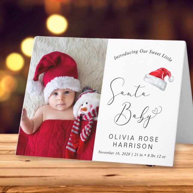 Julfoto från Santa Baby Meddelande (A beautiful and unique way to thank family and friends and introduce them to your Christmas  baby)