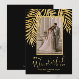 Julfoto från Tropical Handflatan Träd Julkort