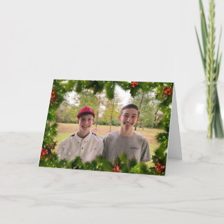 Julfoto Garland Light Julkort Helgkort