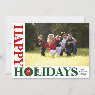 Julfoto glad helg 2017 röd rand julkort