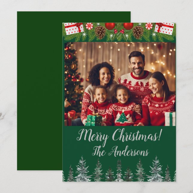 Julfoto God jul! Julkort Inbjudningar (Fram/baksida)