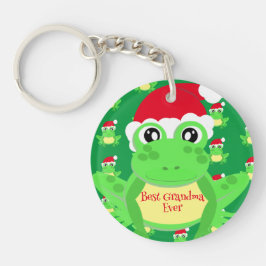 Julfoto Grönt Frog Santa Hat Mönster