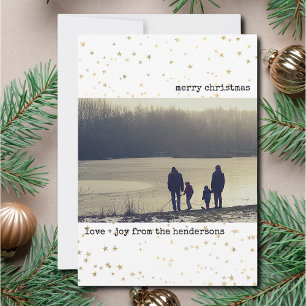 Julfoto Guld Stars Julkort