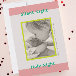 Julfoto hälsning nyfödd baby julkort